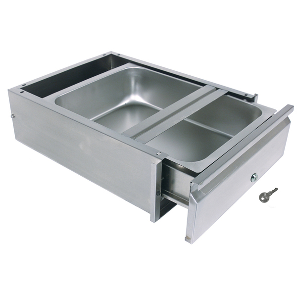 Bk Resources Stainless Steel Drawer Assembly W/Lock, Stainless Pan 200lb 20"x15"x5" BKDWR-2015-ASSY-L-SS